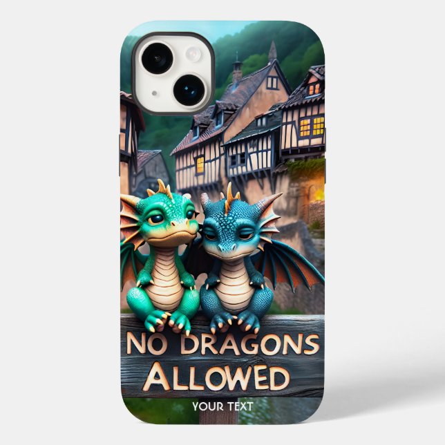Fantasy Cute Sad Baby Dragons Case-Mate iPhone Case (Back)