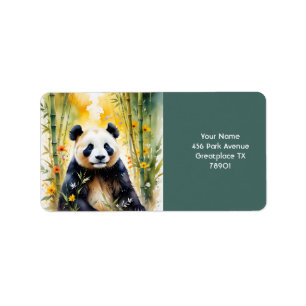 Fantasy Cute Sad Panda Forest Label
