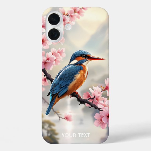 Fantasy Cute Sakura Bird Blue Case-Mate iPhone Case (Back)