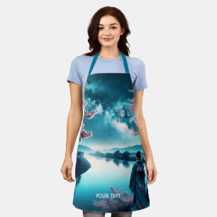 Fantasy Cute Sakura Girl Night Apron