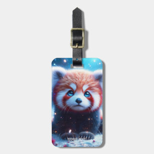 Fantasy Cute Sakura Panda Red Luggage Tag