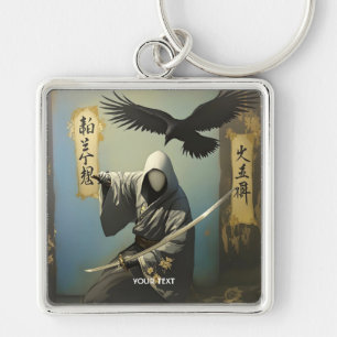 Fantasy Cute  Samurai Katana Mask Key Ring