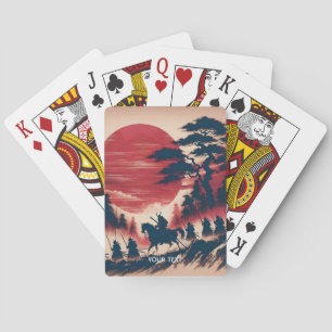Fantasy Cute Samurai Sun Rising Playing Cards