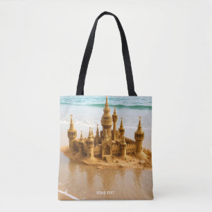 Fantasy Cute Sand Castle Beach Tote Bag