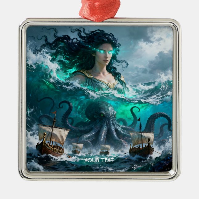 Fantasy Cute Sea Ancient Creature Metal Ornament (Front)