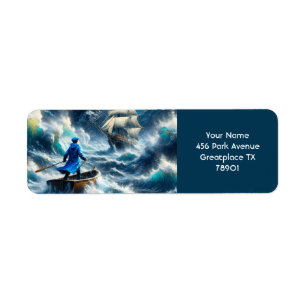 Fantasy Cute Sea Child Storm Return Address Label