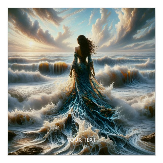 Fantasy Cute  Sea  Wave  Girl Poster (Front)