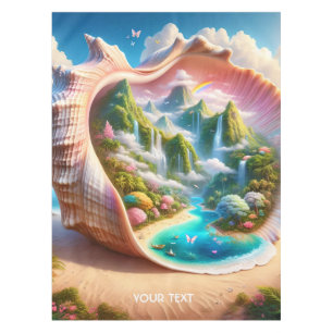 Fantasy Cute Seashell Hidden Landscape Tablecloth