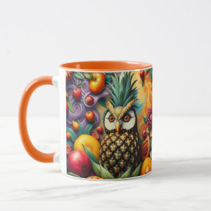 Fantasy Cute Serene Pineapple Owl Mug