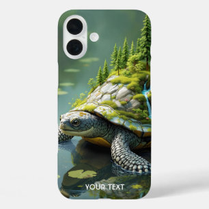 Fantasy Cute Serene Turtle Forest iPhone 16 Plus Case