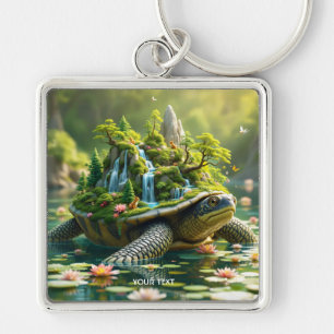 Fantasy Cute Serene Turtle Shell Key Ring