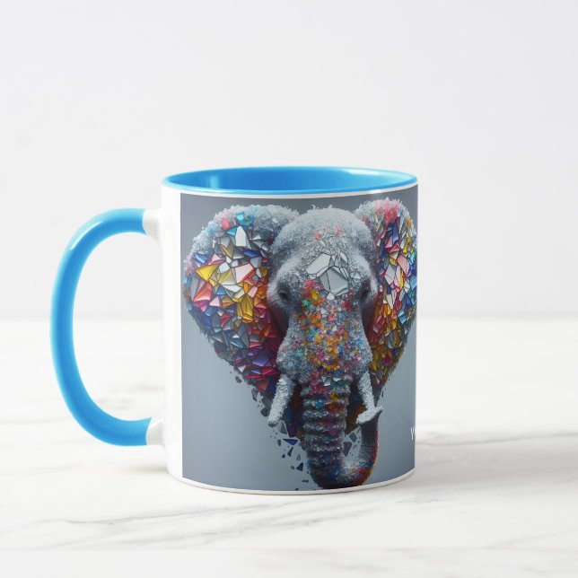 Fantasy Cute Shard Glass Elephant Mug (Left)