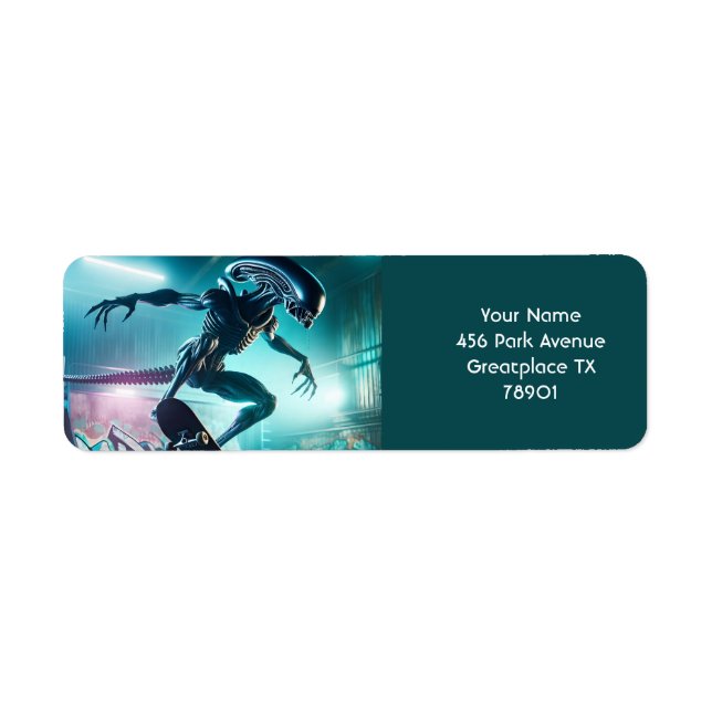 Fantasy Cute Skateboard Special Rider  Return Address Label (Front)