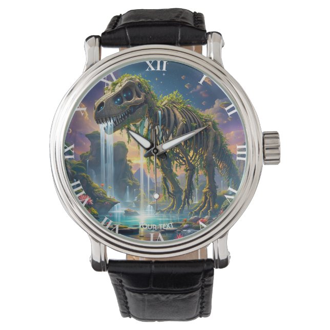 Fantasy Cute Skeleton Dinosaur Garden Watch (Front)