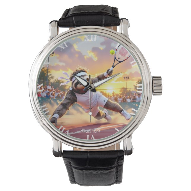 Fantasy Cute Sloth Playing Tennis  Watch (Front)