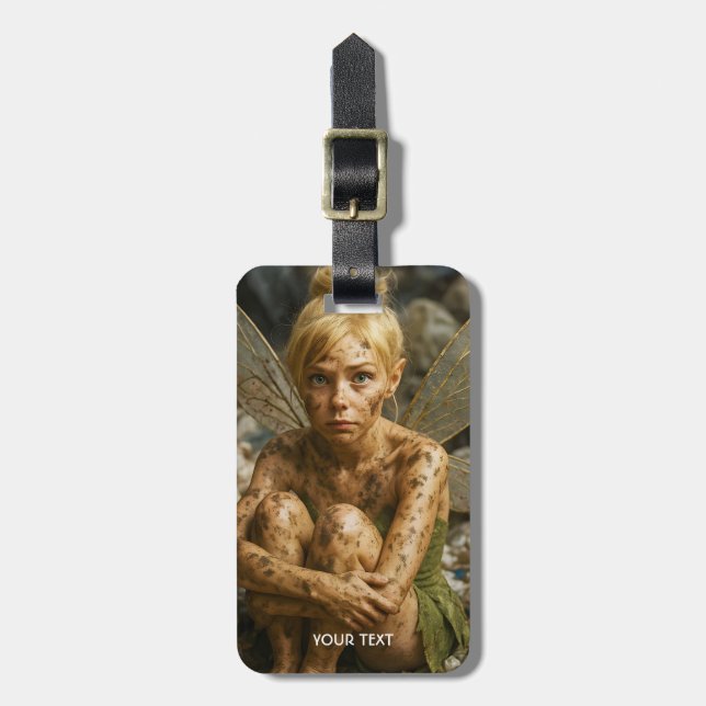 Fantasy Cute Small Dirty Creature Luggage Tag (Front Vertical)
