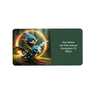 Fantasy Cute Small Flying Creature Label