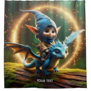 Fantasy Cute Small Flying Creature Shower Curtain