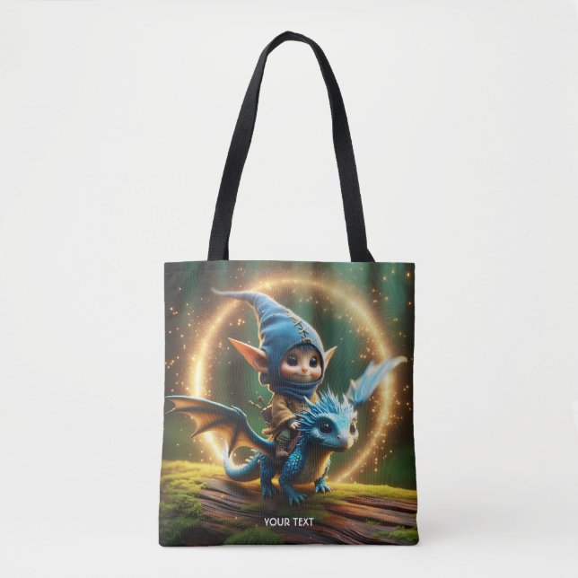 Fantasy Cute Small Flying Creature Tote Bag (Front)