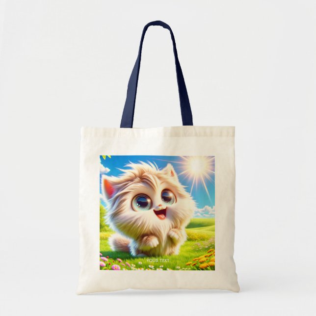 Fantasy Cute Small Smiling Creature Tote Bag (Front)