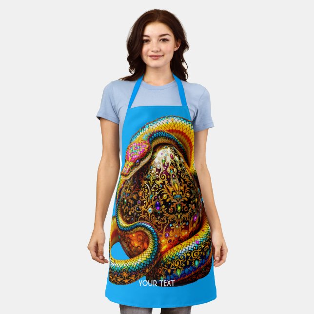 Fantasy Cute Snake Egg Vibrant Apron (Worn)