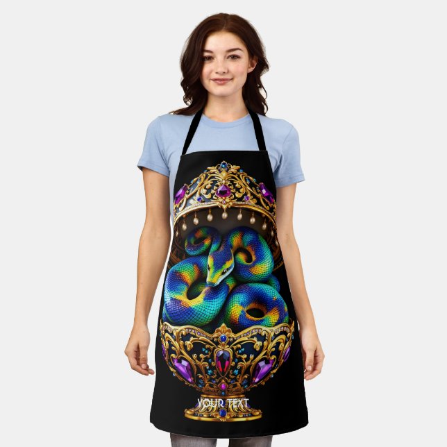 Fantasy Cute Snake Vibrant Egg Apron (Worn)