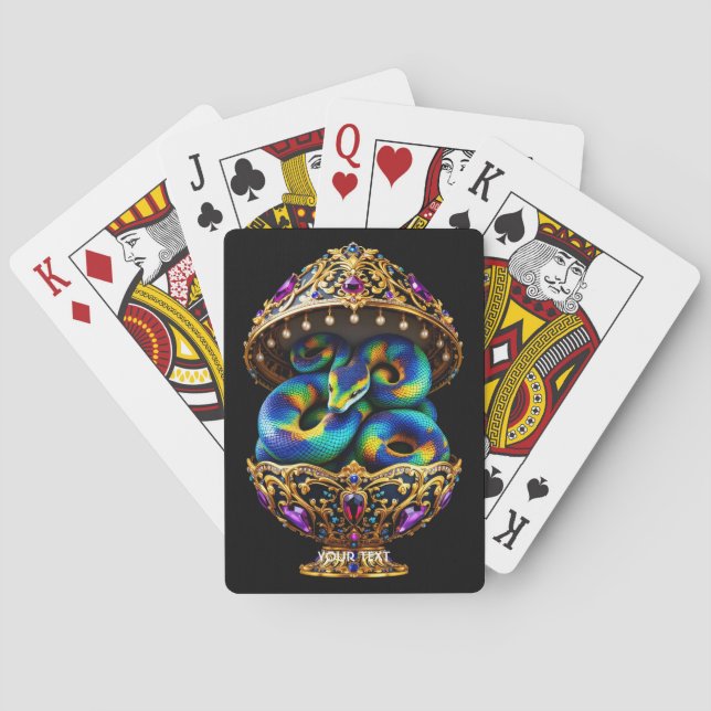 Fantasy Cute Snake Vibrant Egg Playing Cards (Back)
