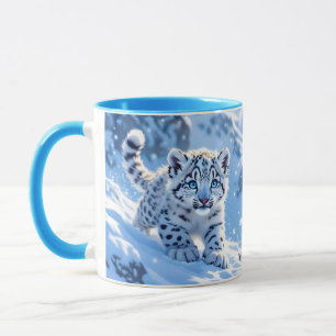 Fantasy Cute Snow Baby Leopard Mug