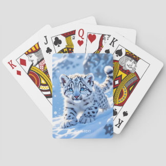 Fantasy Cute Snow Baby Leopard Playing Cards