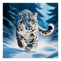 Fantasy Cute Snow Leopard Running