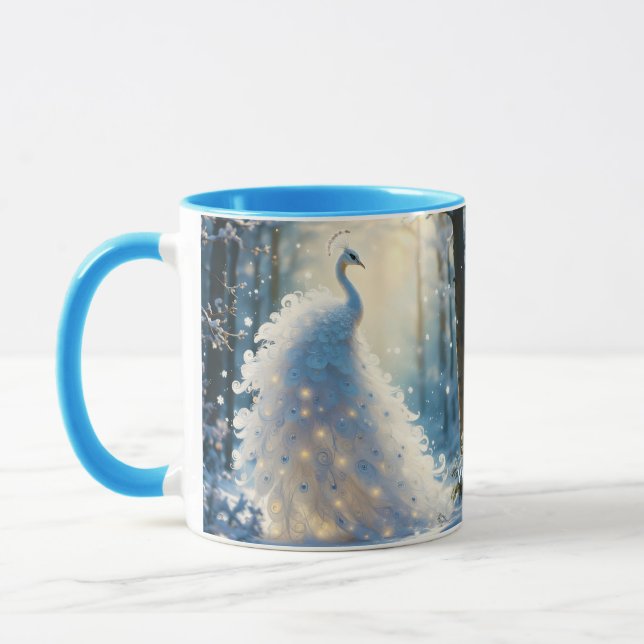 Fantasy Cute  Snow White Peacock Mug (Left)