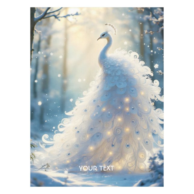 Fantasy Cute  Snow White Peacock Tablecloth (Front)