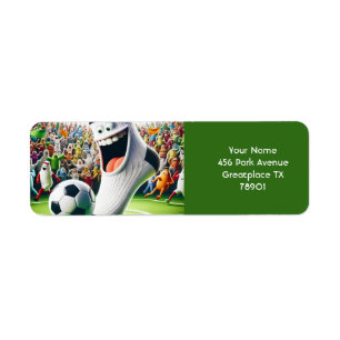 Fantasy Cute Soccer Ball Sock Return Address Label