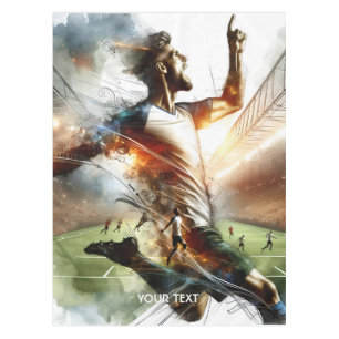 Fantasy Cute Soccer Player Stadium Tablecloth