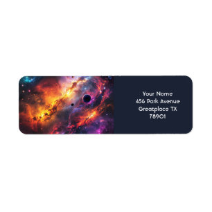 Fantasy Cute Space Scenes Collage Return Address Label