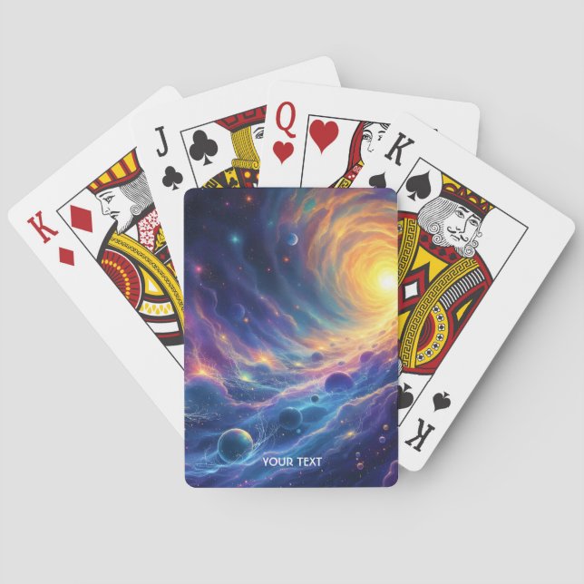 Fantasy Cute Space Sun Stars Playing Cards (Back)