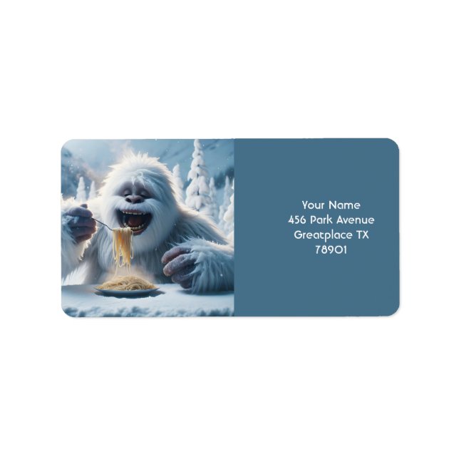 Fantasy Cute Spaghetti Yeti Snow Label (Front)