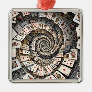 Fantasy Cute Spiral Cards Staircase Metal Ornament