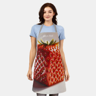 Fantasy Cute Square Red Strawberry Apron
