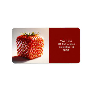Fantasy Cute Square Red Strawberry Label