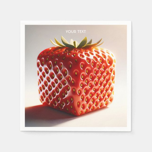 Fantasy Cute Square Red Strawberry Napkin (Front)