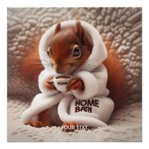Fantasy Cute Squirrel Coffee Cup  Poster