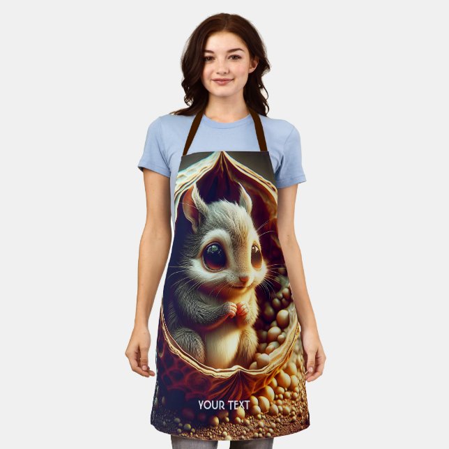 Fantasy Cute  Squirrel Inside Shell Apron (Worn)