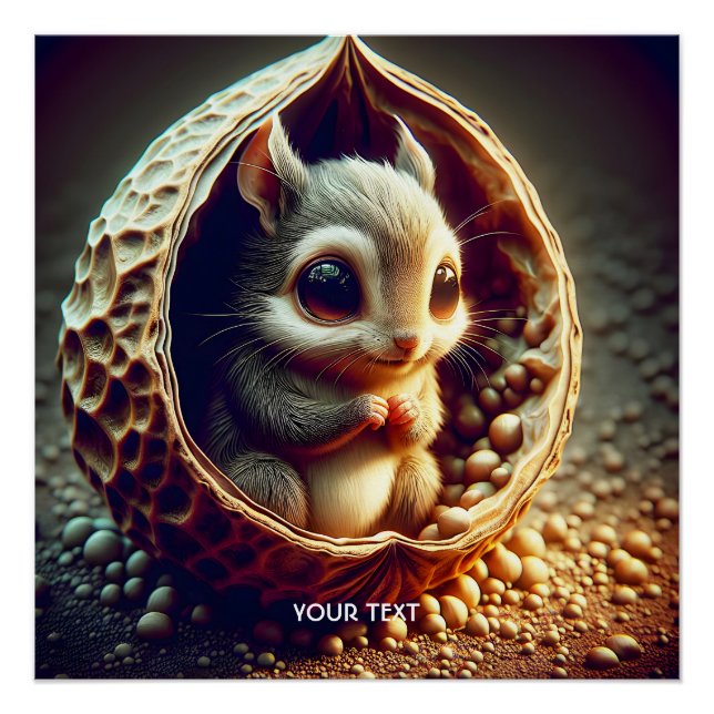 Fantasy Cute  Squirrel Inside Shell Poster (Front)