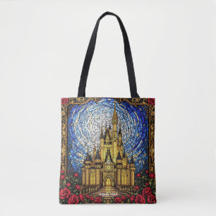 Fantasy Cute Stained Glass Castle Tote Bag