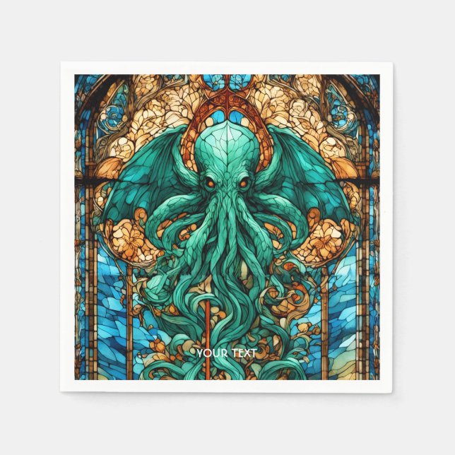 Fantasy Cute Stained Glass God Napkin (Front)