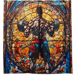Fantasy Cute Stained Glass Gym Shower Curtain