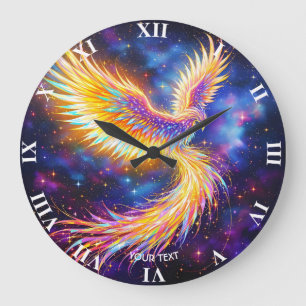 Fantasy Cute Starlight Phoenix Space Large Clock
