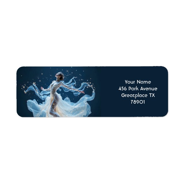 Fantasy Cute  Stars Lady Dancing Return Address Label (Front)