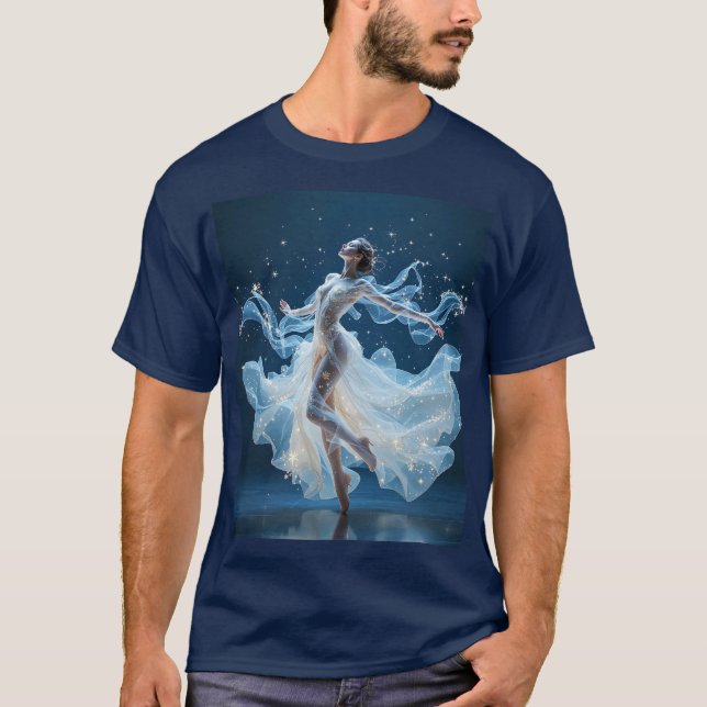 Fantasy Cute  Stars Lady Dancing T-Shirt (Front)